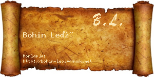 Bohin Leó névjegykártya